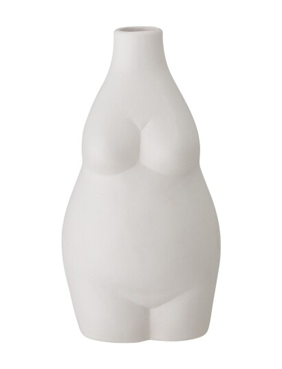 Bloomingville Elora Vase Hvid Stentøj White H18CM