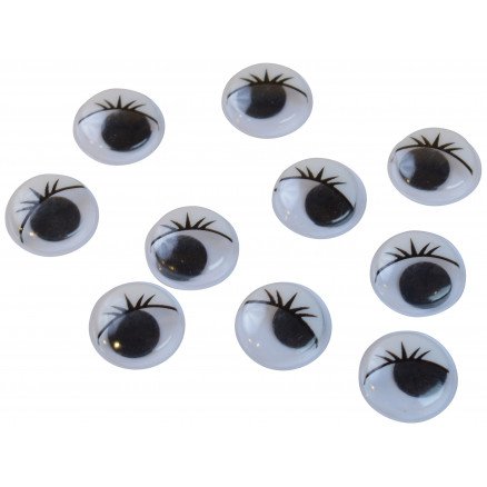 Infinity Hearts Rulleøyne med Øyebryn til påliming 15mm 10 stk
