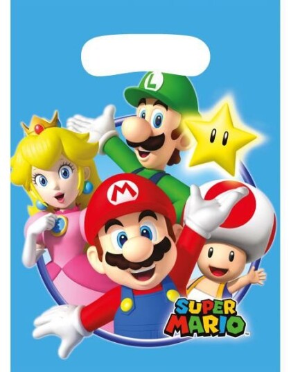 Amscan 8 stk Super Mario Godteposer i Plastikk 9901541