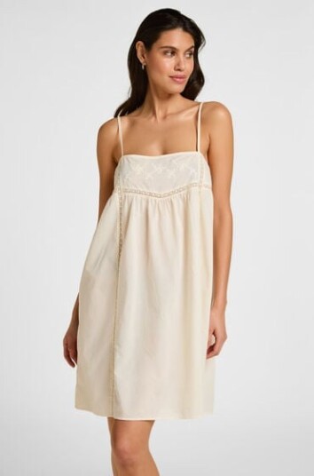 Hunkemöller Slipdress Embroidery Hvit