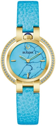 Bulova Dameklokke 97R104 Rubaiyat Blå/Lær Ø30 mm