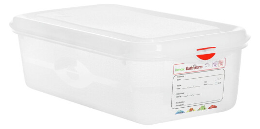 Denox Oppbevaringsboks Dena GN 1/3; Størrelse GN 1/3, 4l, 32.5x17.6x10 cm (LxBxD); Transparent; 6 Stykk / Forpakning