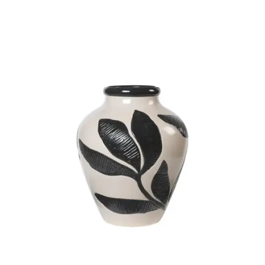 Broste Copenhagen Herbert vase 40 cm Black rainy day green