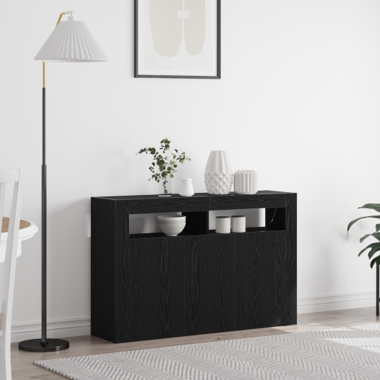  Serviesskap Svart eik 116 x 30 x 75 cm Konstruert tre