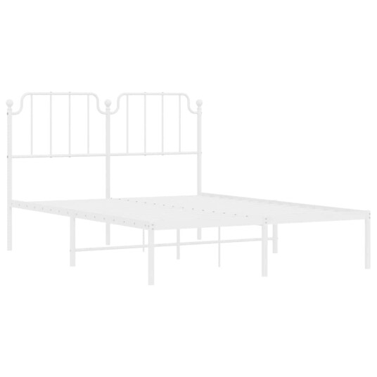 vidaXL Sengeramme i metall med sengegavl hvit 150x200 cm 8721012212473 vidaXL Sengeramme i metall med sengegavl hvit 150x200 cm 8721012212473