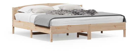 Sengeramme med hodegavl 200x200 cm heltre furu 8721012430310