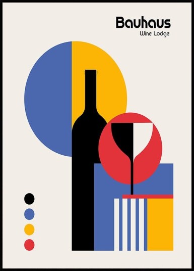 Bauhaus Wine Lodge Plakat Plakat / 40x50cm
