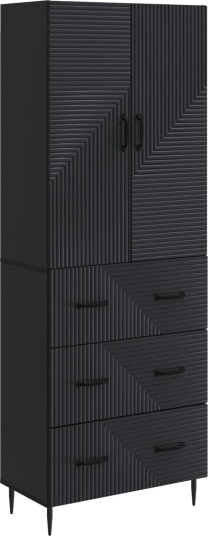 vidaXL Skapsett 2 pcs Svart 66 x 34,5 x 90 cm Konstruert tre