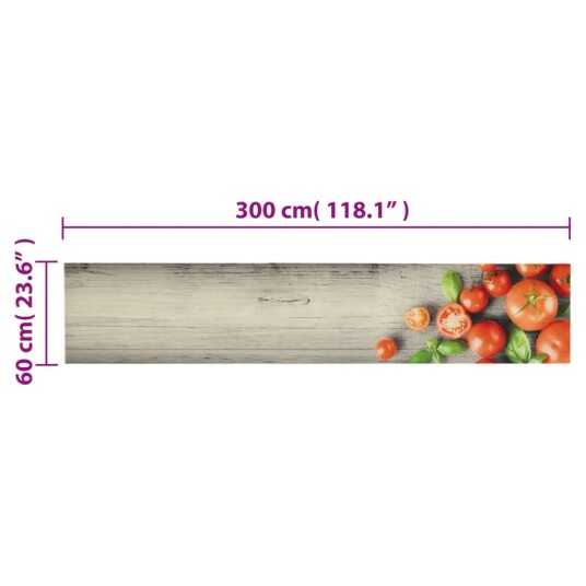 Kjøkkenteppe vaskbar Tomatoes 60x300 cm fløyel 8721012918986