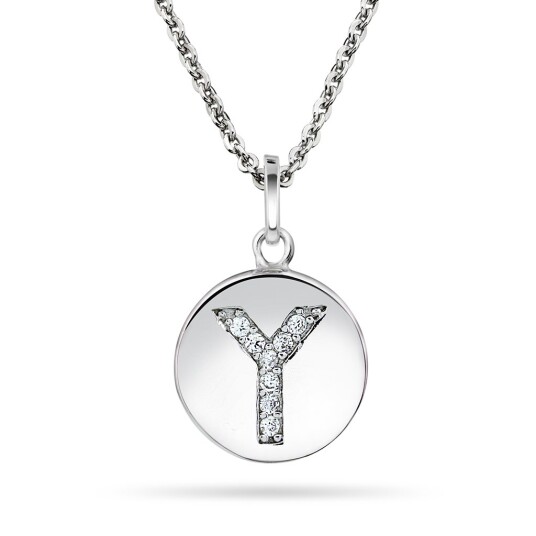 Pan Jewelry, Anheng i sølv med zirkonia bokstav Y Pan Jewelry, Anheng i sølv med zirkonia bokstav Y