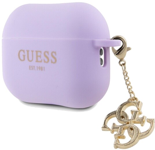 Guess Guap2lecg4u Airpods Pro 2 (2022/2023) Cover Purple/Purple Liquid Silicone Glitter Triangle Charm