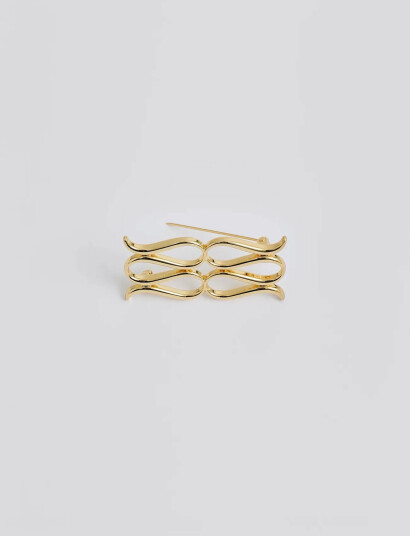 Malina Monogram Brooch - Gold - ONE SIZE