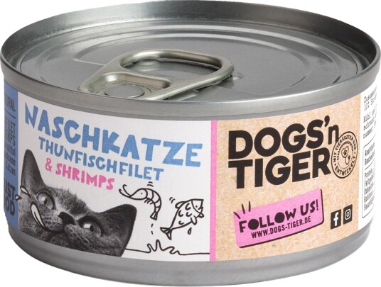 Dogs'n Tiger våtfôr Cat Filet Tunfiskfilet og reker 12 x 70 g