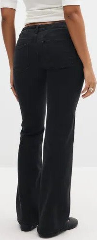 Only - Svart - Onllola Super Low Waist Flared Pim