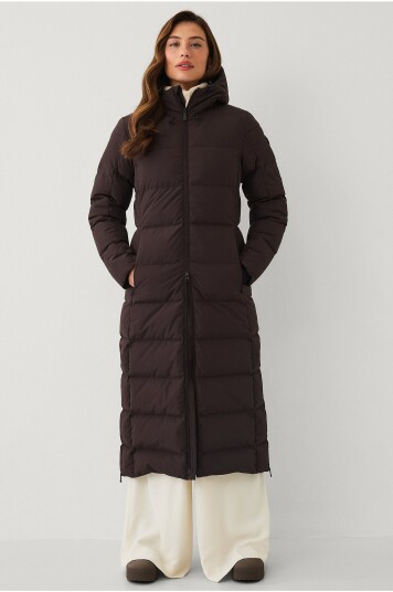 Áhkká Dunfrakk Down Coat Long with Hood W Brun Áhkká Dunfrakk Down Coat Long with Hood W Brun