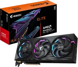 GIGABYTE Radeon RX 9070 XT AORUS Elite 16GB GDDR6 Grafikkort med 3 Vifter