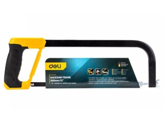 Deli Tools Hacksaw With Coated Handle Baufil Plast Tre Stål Stål Sort Gult Sort Gult