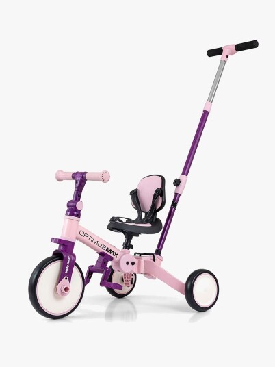 Milly Mally Optimus Max Trehjulssykkel 4 In 1 Rosa