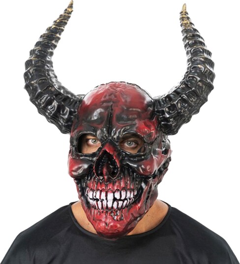 Chaks Demonskalle med horn maske One size 14415