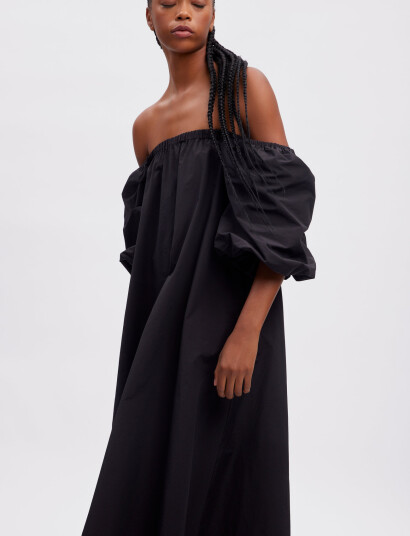 Gestuz Pampagz Off Shoulder Dress - Black - 38