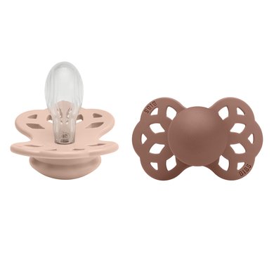 BIBS® Smokk Infinity symmetrisk smokk 0-6 måneder Blush & Woodchuck 2 stk.