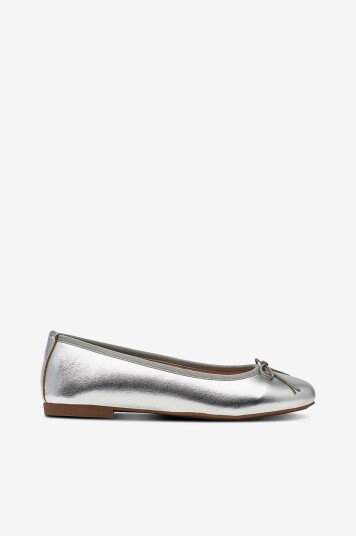 Bianco Ballerinasko Biamadison Ballerina Metallic Leather Sølv Bianco Ballerinasko Biamadison Ballerina Metallic Leather Sølv