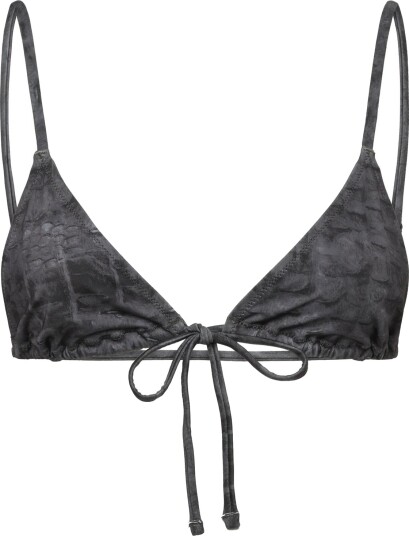 Weekday Printed Triangle Bikini Top   Black   XXL