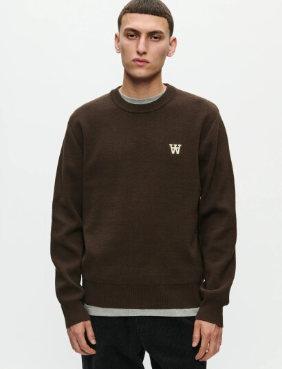 WOOD WOOD Wwcurt Crew Neck 25212 - Brown - S