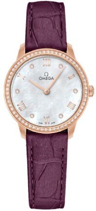 Omega Dameklokke 434.58.28.60.55.001 De Ville Prestige Hvit/Lær