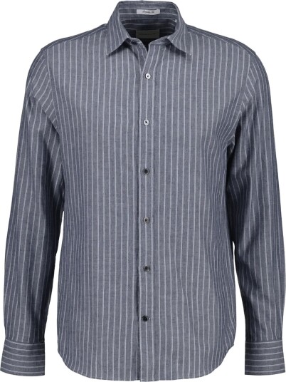 Gant Reg Flannel Melange Stripe Shirt DARK NAVY MELANGE L