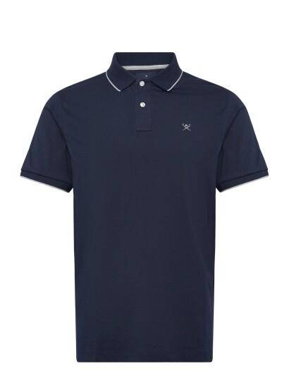 Hackett London Tipped Jersey Polo Navy S