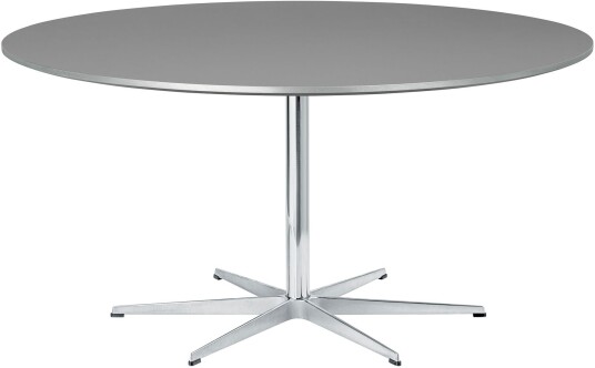 Fritz Hansen - A623 Cirkulär Ø90 Cm Laminat Vit 4-Grenad Stjärnfot Spisebord Arne Jacobsen,Piet Hein Hvit Laminat/metall