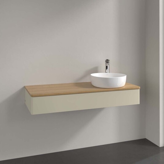 Villeroy & Boch  Antao Servantskap med 1 skuff 120x50x19 cm u/lys Grå Matt/Eik