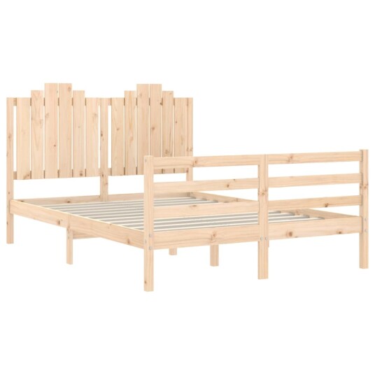 vidaXL Sengeramme med hodegavl 140x190 cm heltre 8720845993313
