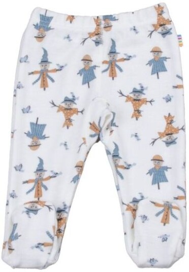 Joha Scarecrow Leggings Med Fot I Ull/bambus Off White/ Blue Joha Scarecrow Leggings Med Fot I Ull/bambus Off White/ Blue
