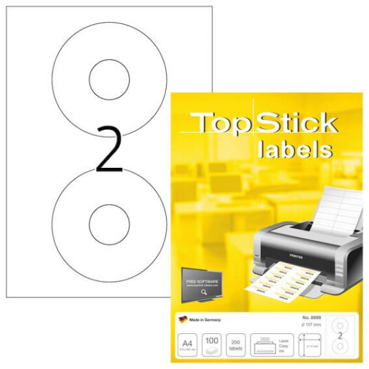Herma Labels TopStick Ø 117 mm 100 stk Herma Labels TopStick Ø 117 mm 100 stk