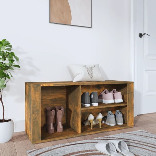 vidaXL Skoskap r?kt eik 100x35x45 cm konstruert tre vidaXL Skoskap r?kt eik 100x35x45 cm konstruert tre