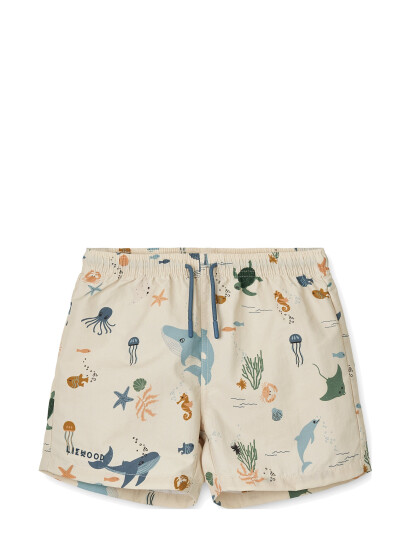 Liewood Aiden Printed Board Shorts Beige 128
