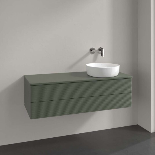 Villeroy & Boch Antao Servantskap med 2 skuffer 120x50x36 cm u/lys Grønn Matt Villeroy & Boch Antao Servantskap med 2 skuffer 120x50x36 cm u/lys Grønn Matt