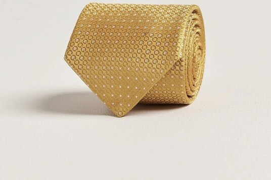 Canali Jacquard Silk Tie Yellow Canali Jacquard Silk Tie Yellow