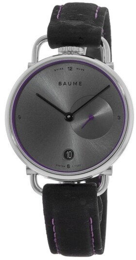 Baume & Mercier Dameklokke M0A10604 Eco Friendly Grå/Lær Ø35 mm