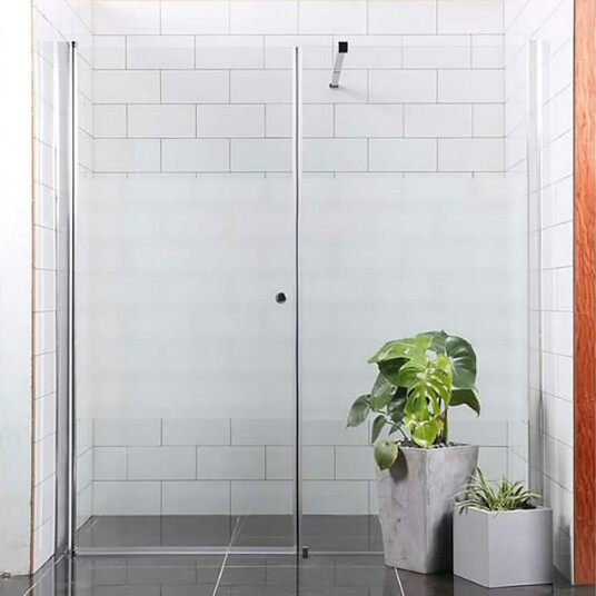 Dusjdør Bathlife Allsidig Rett Vegg + Rett Dør Mellom Vegg Delvis Frostet Glass