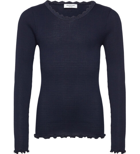 Rosemunde Kids Rkbalta Modal Ls Lace T-Shirt Navy 176