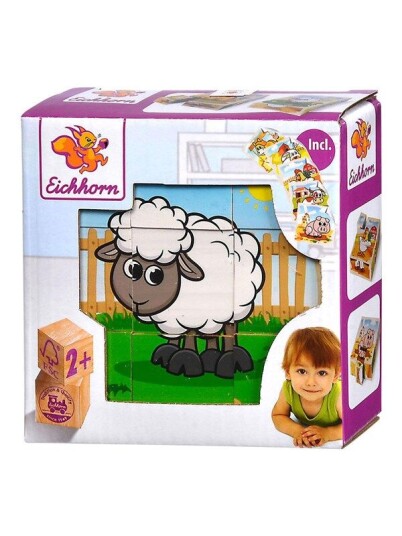 Eichhorn Wooden Block Puzzle Farm Tre Eichhorn Wooden Block Puzzle Farm Tre