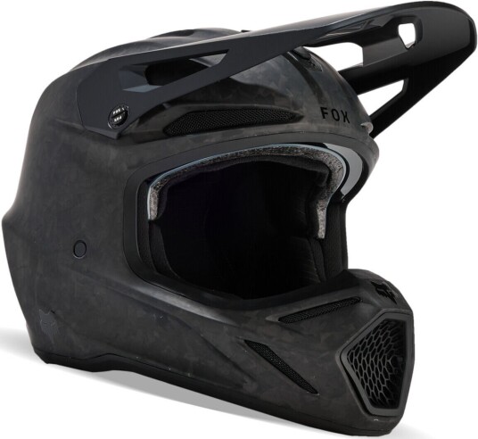 FOX V3 RS Carbon Solid MIPS Motocross Hjelm S Svart FOX V3 RS Carbon Solid MIPS Motocross Hjelm S Svart