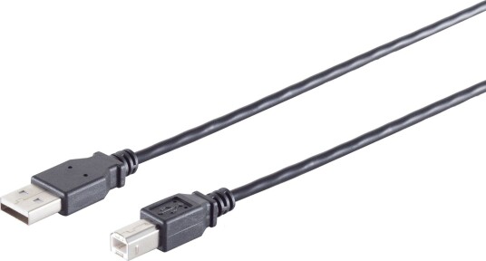 S/Conn Usb 2.0 Kabel Usb A/B Stik Sort 0,5 M 13-23015