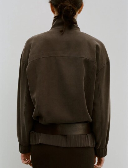 Mango Oversize Jacket With Pockets   Brown   M