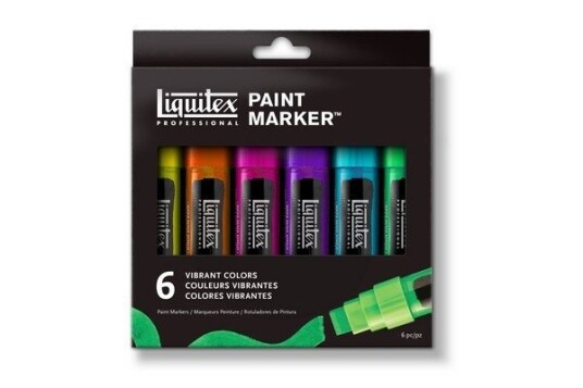 Liquitex Akrylmarkør Wide Vibrant 6stk