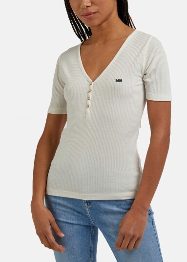 Lee Ss Henley Ecru Xs T-Shirts Lee Ss Henley Ecru Xs T-Shirts