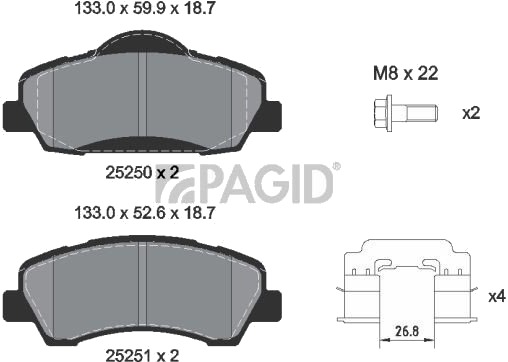 PAGID T2885N Bremseklosser